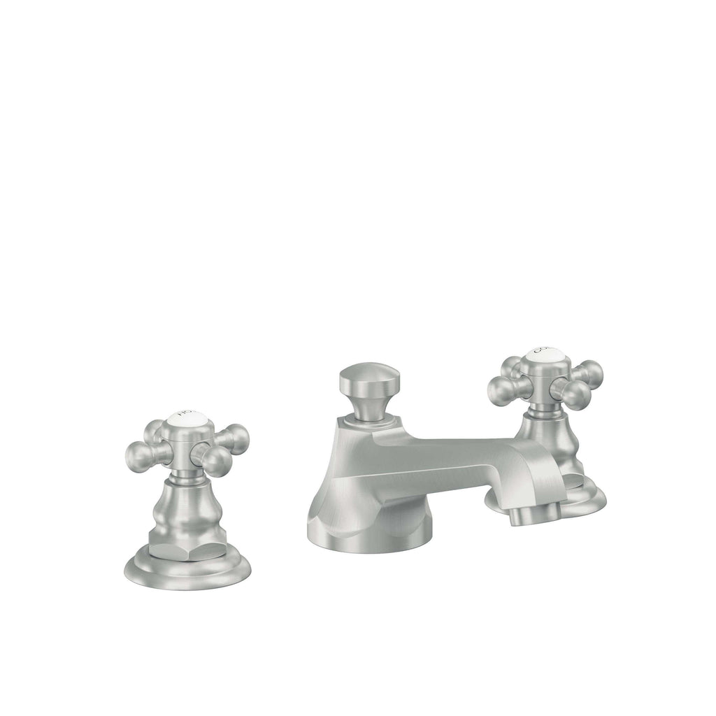 California Faucets Del Mar 8" Llave de Lavabo de 3 Orificios para Cubierta, con Dos Manerales - Cromo Satinado