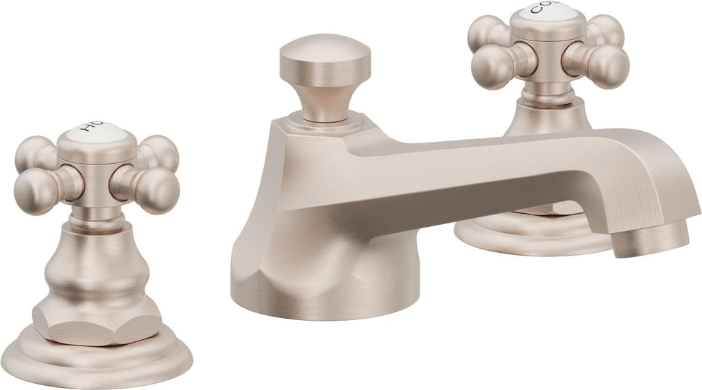 California Faucets Del Mar 8" Llave de Lavabo de 3 Orificios para Cubierta, con Dos Manerales - Níquel Satinado