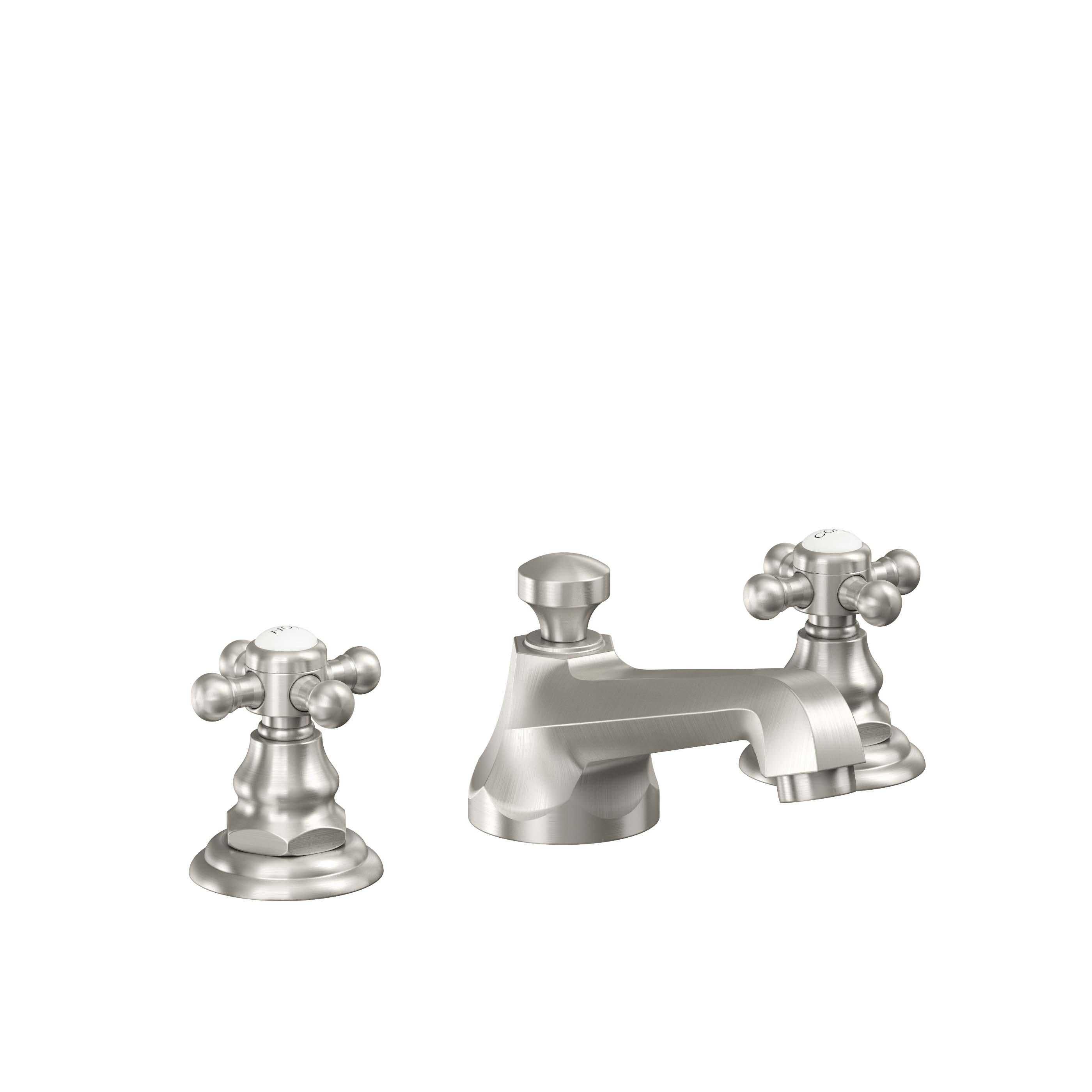 California Faucets Del Mar 8" Llave de Lavabo de 3 Orificios para Cubierta, con Dos Manerales - Acero Inoxidable Ultra