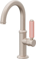 California Faucets Del Mar Llave de Lavabo/Bar/Preparación de Un Solo Orificio - Pico Bajo - Níquel Satinado