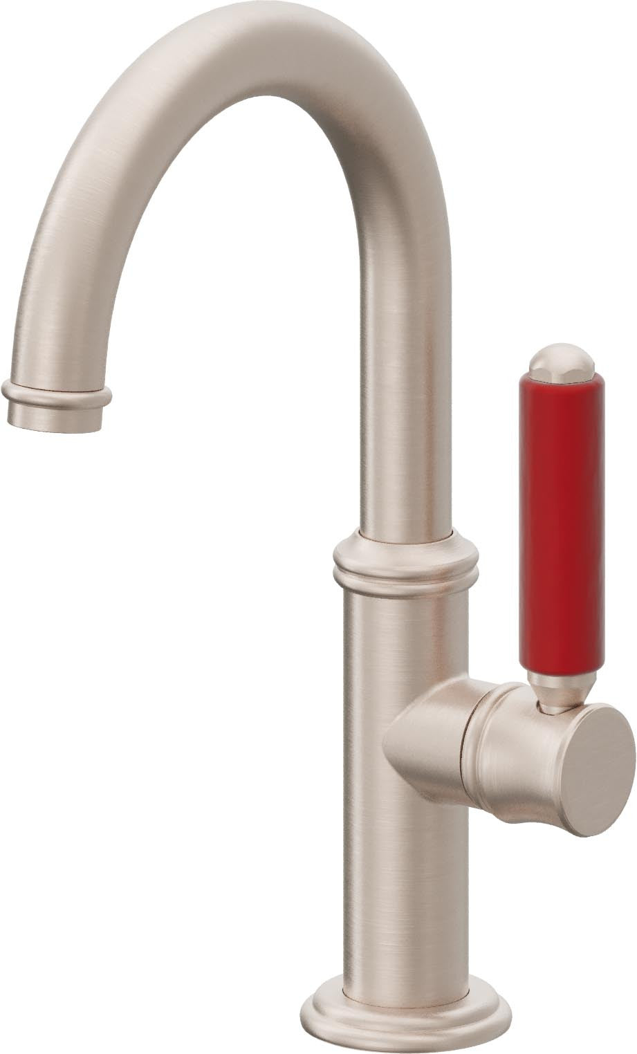 California Faucets Del Mar Llave de Lavabo/Bar/Preparación de Un Solo Orificio - Pico Bajo - Níquel Satinado