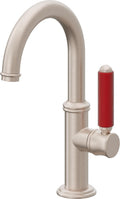 California Faucets Del Mar Llave de Lavabo/Bar/Preparación de Un Solo Orificio - Pico Bajo - Níquel Satinado