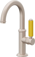 California Faucets Del Mar Llave de Lavabo/Bar/Preparación de Un Solo Orificio - Pico Bajo - Níquel Satinado
