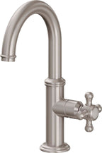 California Faucets Del Mar Llave de Lavabo/Bar/Preparación de Un Solo Orificio - Pico Bajo - Níquel Satinado