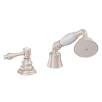 California Faucets Salinas Regadera de Mano y Desviador Completo para Tina Romana - Cruz de Gota - Níquel Satinado