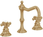California Faucets Salinas 8" Llave de Lavabo de 3 Orificios para Cubierta, con Dos Manerales - Latón Bruñido