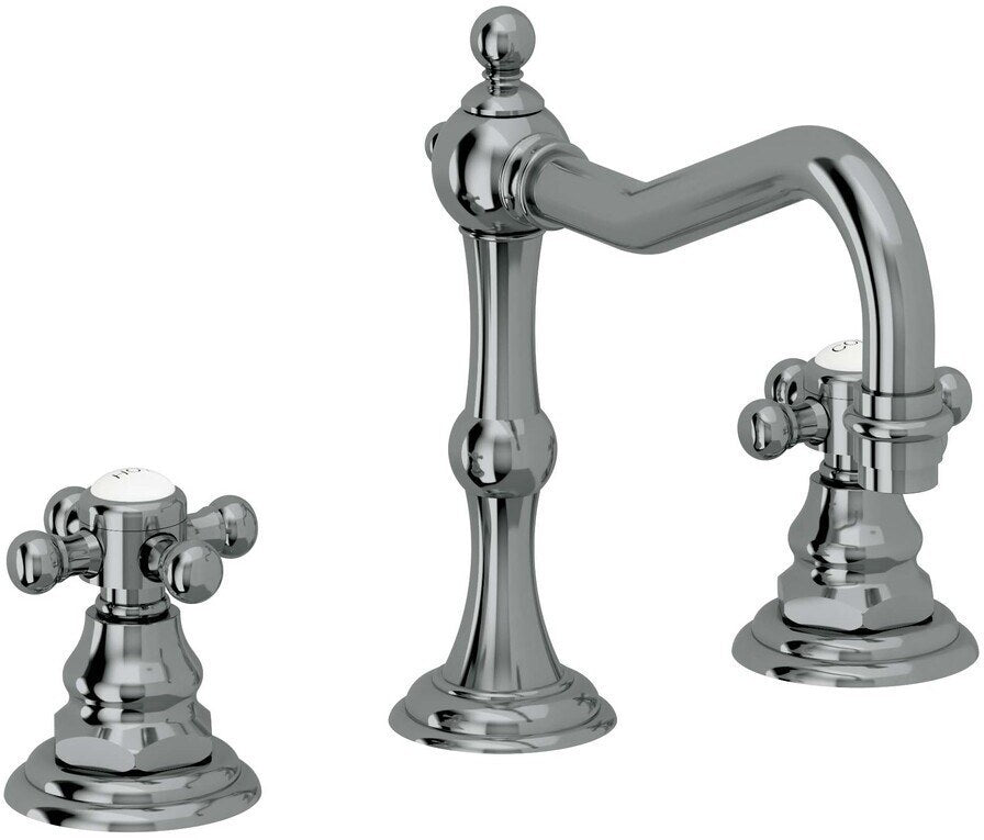 California Faucets Salinas 8" Llave de Lavabo de 3 Orificios para Cubierta, con Dos Manerales - Níquel Negro