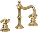 California Faucets Salinas 8" Llave de Lavabo de 3 Orificios para Cubierta, con Dos Manerales - Oro Francés