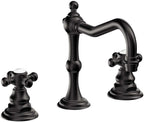 California Faucets Salinas 8" Llave de Lavabo de 3 Orificios para Cubierta, con Dos Manerales - Negro Mate