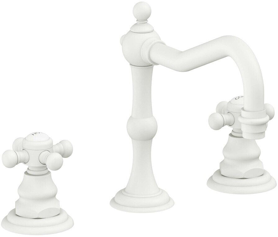 California Faucets Salinas 8" Llave de Lavabo de 3 Orificios para Cubierta, con Dos Manerales - Blanco Mate