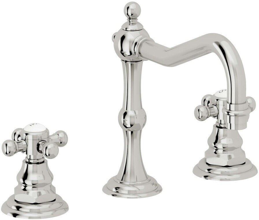 California Faucets Salinas 8" Llave de Lavabo de 3 Orificios para Cubierta, con Dos Manerales - Cromo Pulido