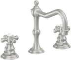 California Faucets Salinas 8" Llave de Lavabo de 3 Orificios para Cubierta, con Dos Manerales - Cromo Satinado