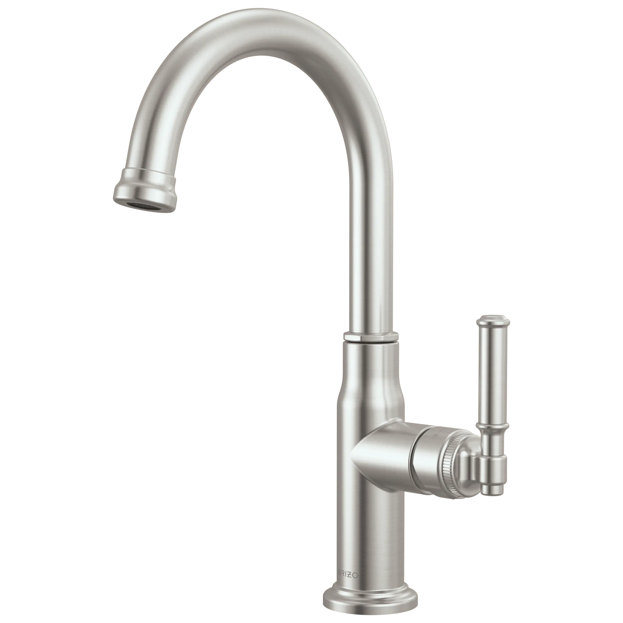 Brizo Faircroft Mezcladora de Bar — Surtidor en Arco — Acero Inoxidable — Manija Coin Edge