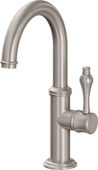 California Faucets Del Mar Llave de Lavabo/Bar/Preparación de Un Solo Orificio - Pico Alto - Níquel Satinado