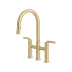 Rohl Authentica Mezcladora de Cocina Tipo Puente Extraíble Surtidor en C - Latón Satinado