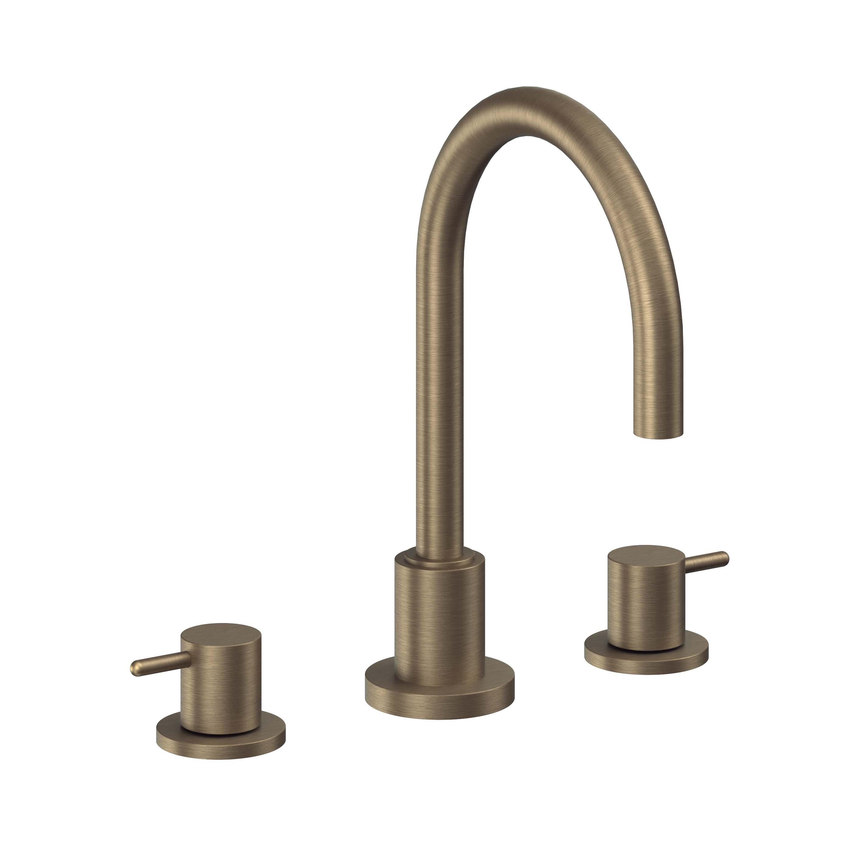 California Faucets Avalon Llave de Lavabo de 3 Orificios para Cubierta, con Dos Manerales - Latón Antiguo Mate