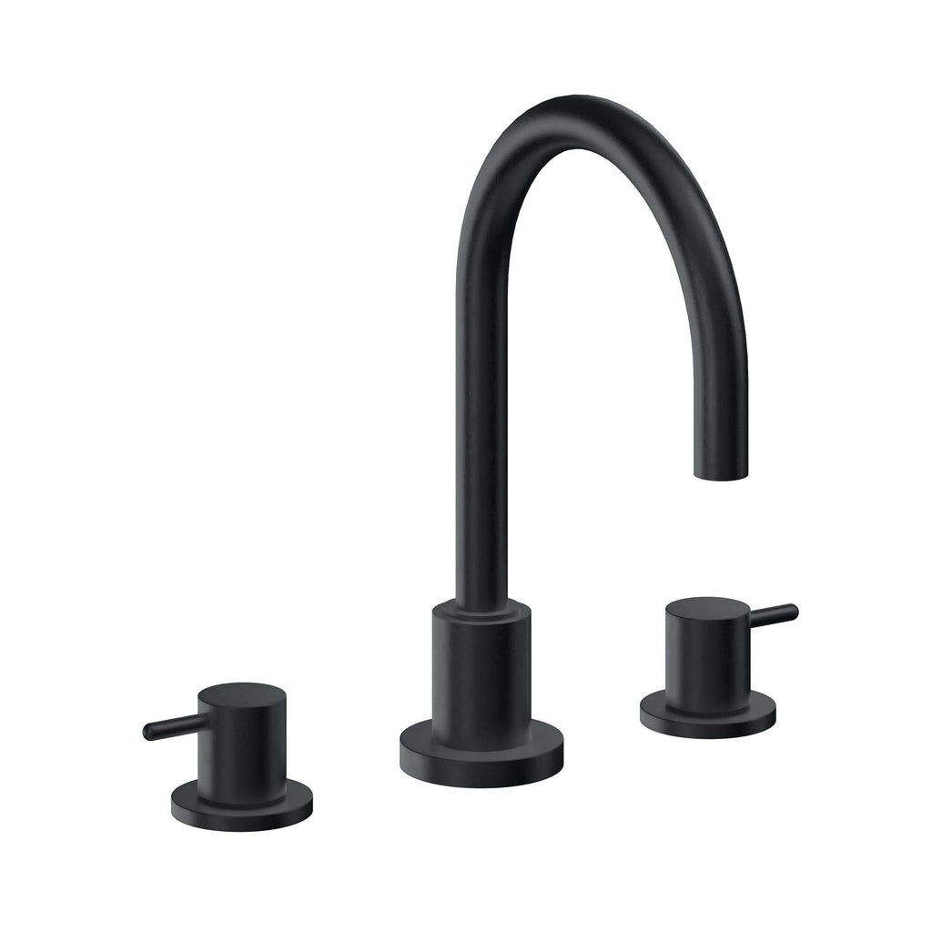 California Faucets Avalon Llave de Lavabo de 3 Orificios para Cubierta, con Dos Manerales - Carbón