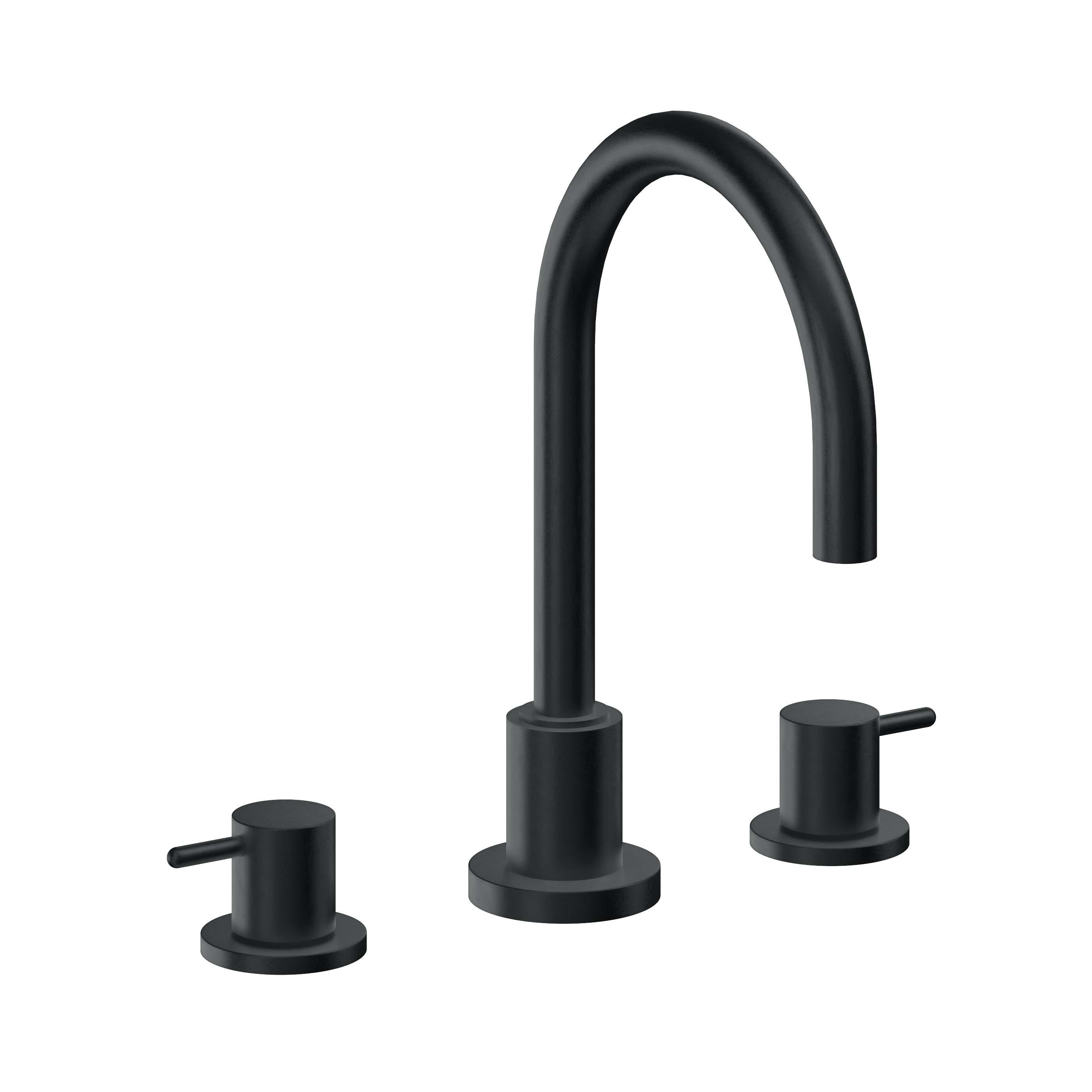 California Faucets Avalon Llave de Lavabo de 3 Orificios para Cubierta, con Dos Manerales - Carbón