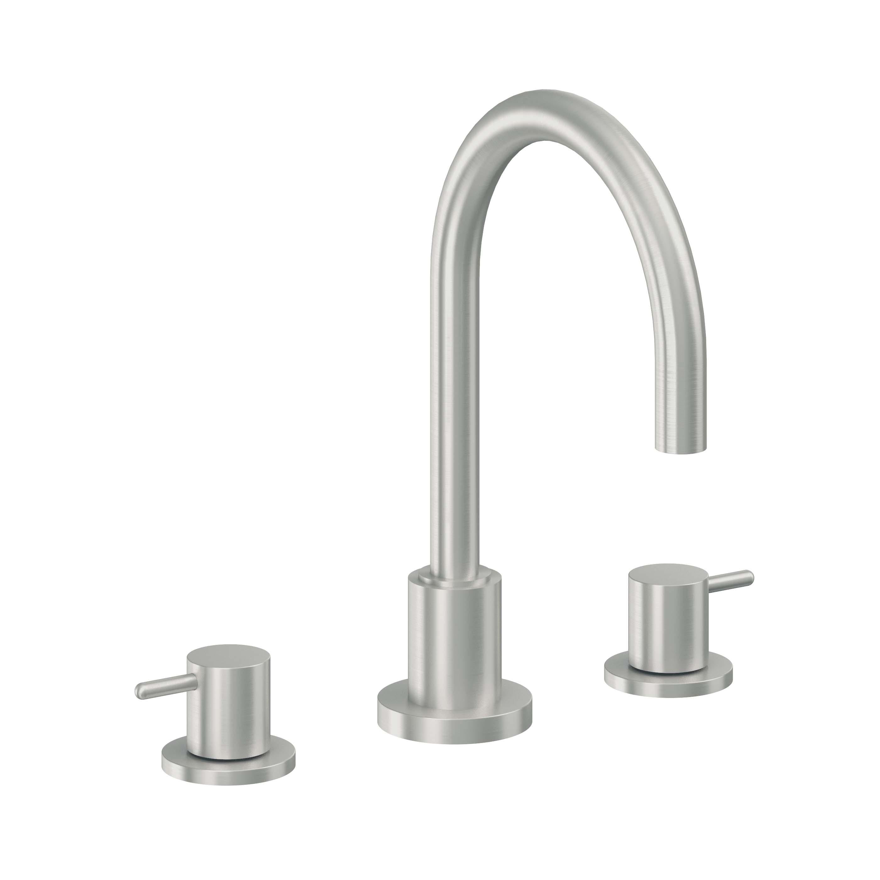 California Faucets Avalon Llave de Lavabo de 3 Orificios para Cubierta, con Dos Manerales - Cromo Satinado