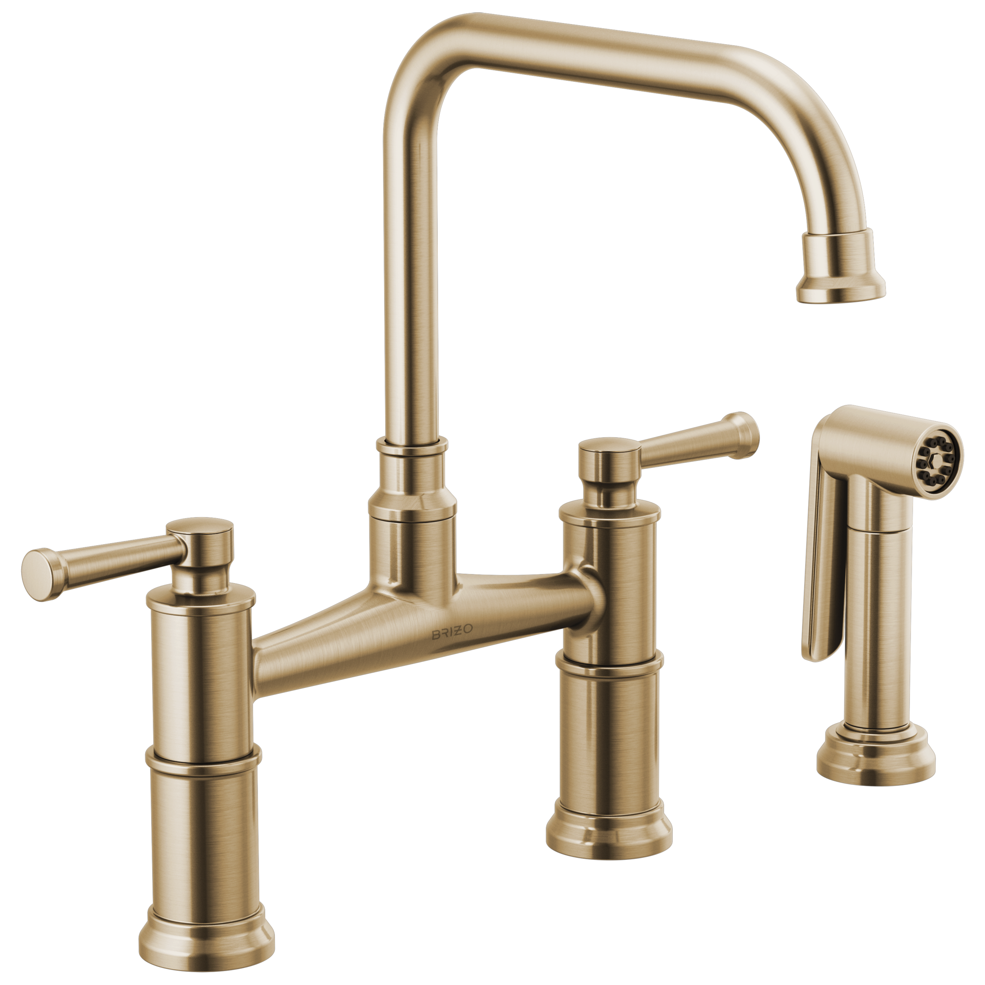 Brizo Artesso Mezcladora Puente con Regadera Lateral — Oro Luxe
