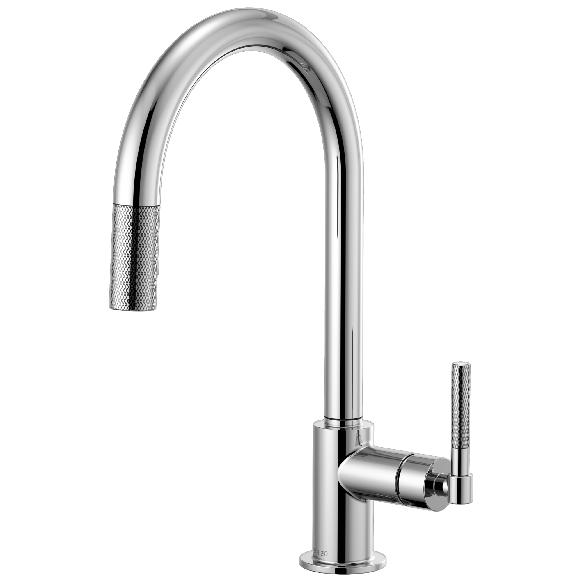 Brizo Litze Mezcladora Extraíble — Surtidor en Arco, Manija Knurled — Cromo