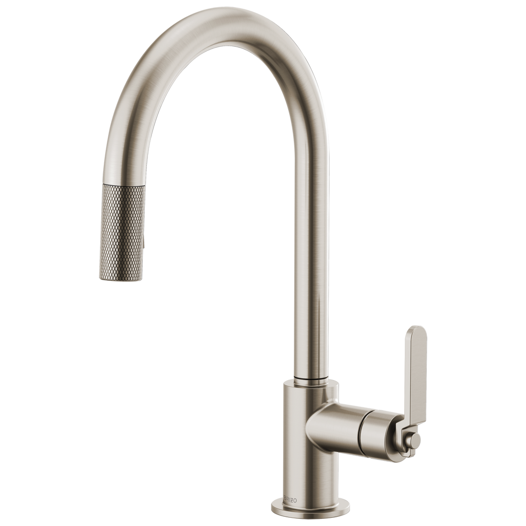 Brizo Litze Mezcladora Extraíble — Surtidor en Arco, Manija Industrial — Acero Inoxidable