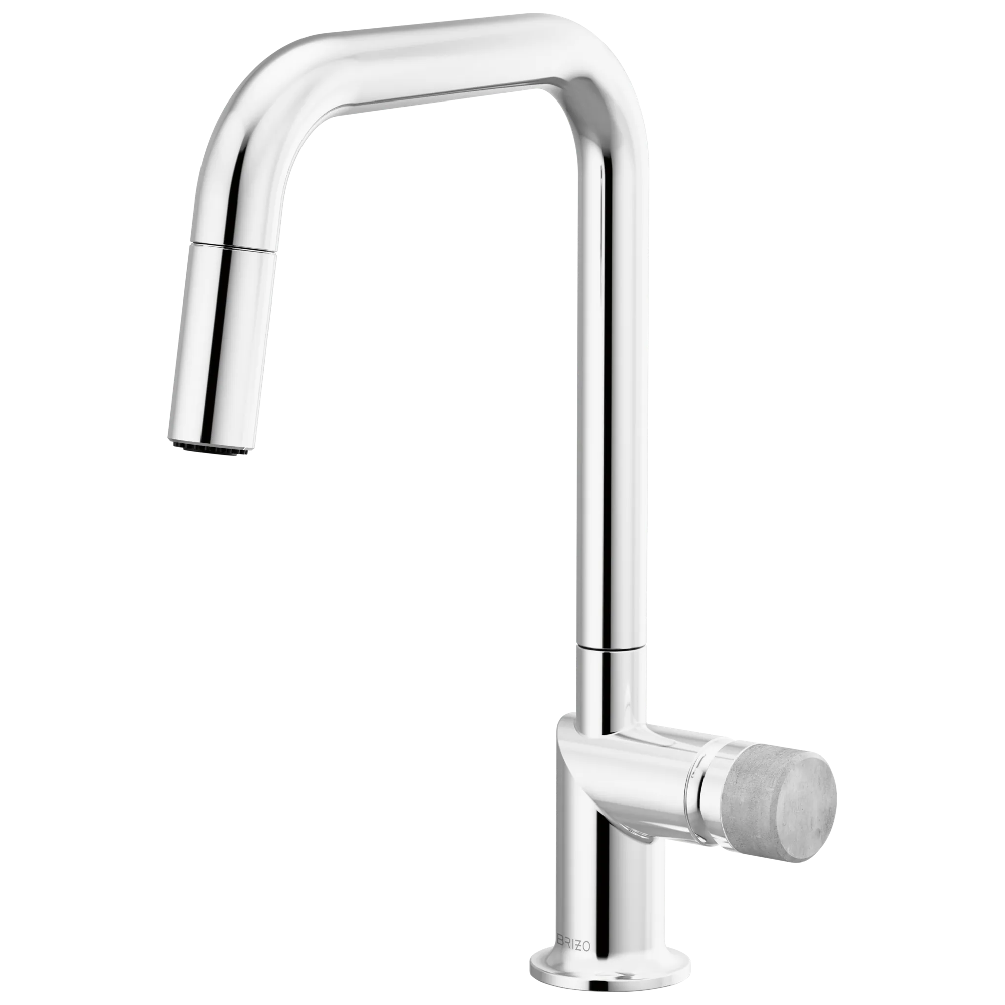 Brizo Odin Mezcladora Extraíble — Surtidor Cuadrado — Cromo — Perilla de Concreto