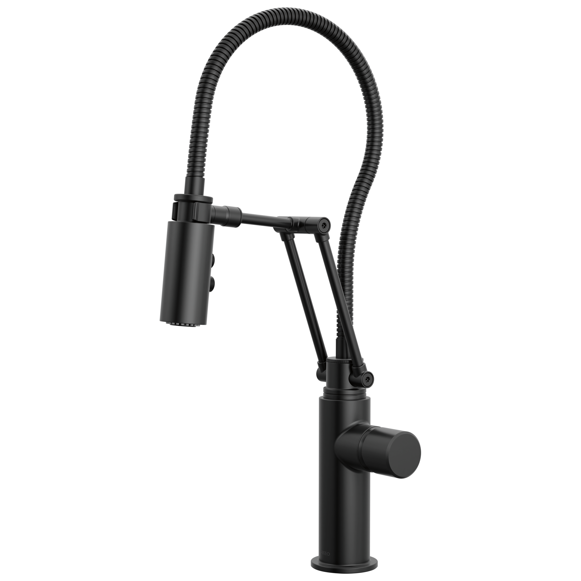 Brizo Odin Mezcladora Articulante con Manguera Integrada — Negro Mate — Perilla Metálica