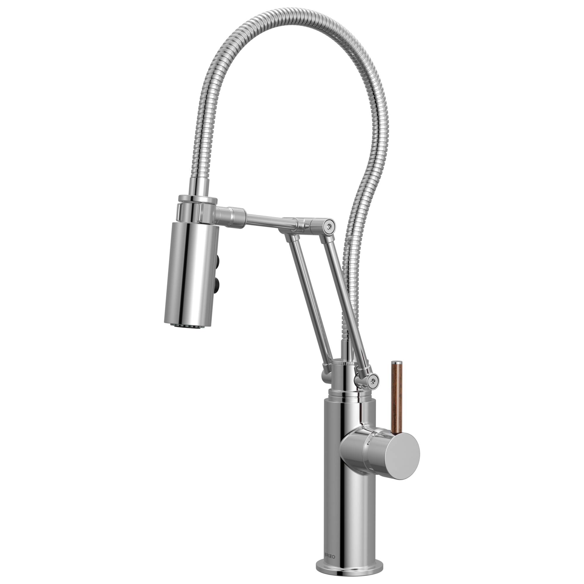 Brizo Odin Mezcladora Articulante con Manguera Integrada — Cromo — Manija de Madera