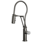 Brizo Odin Mezcladora Articulante con Manguera Integrada — Acero Luxe — Perilla de Concreto