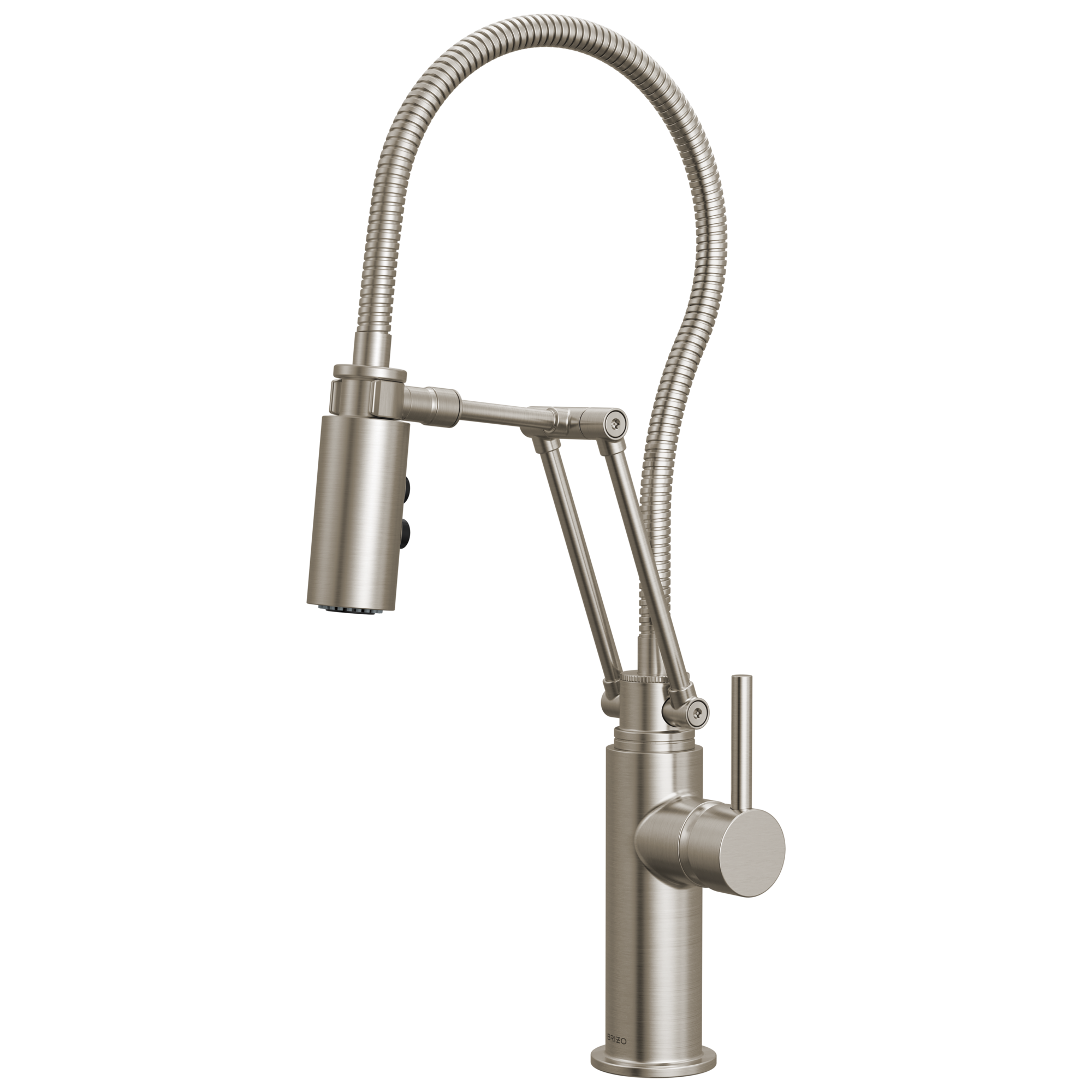 Brizo Odin Mezcladora Articulante con Manguera Integrada — Acero Inoxidable — Manija Metálica