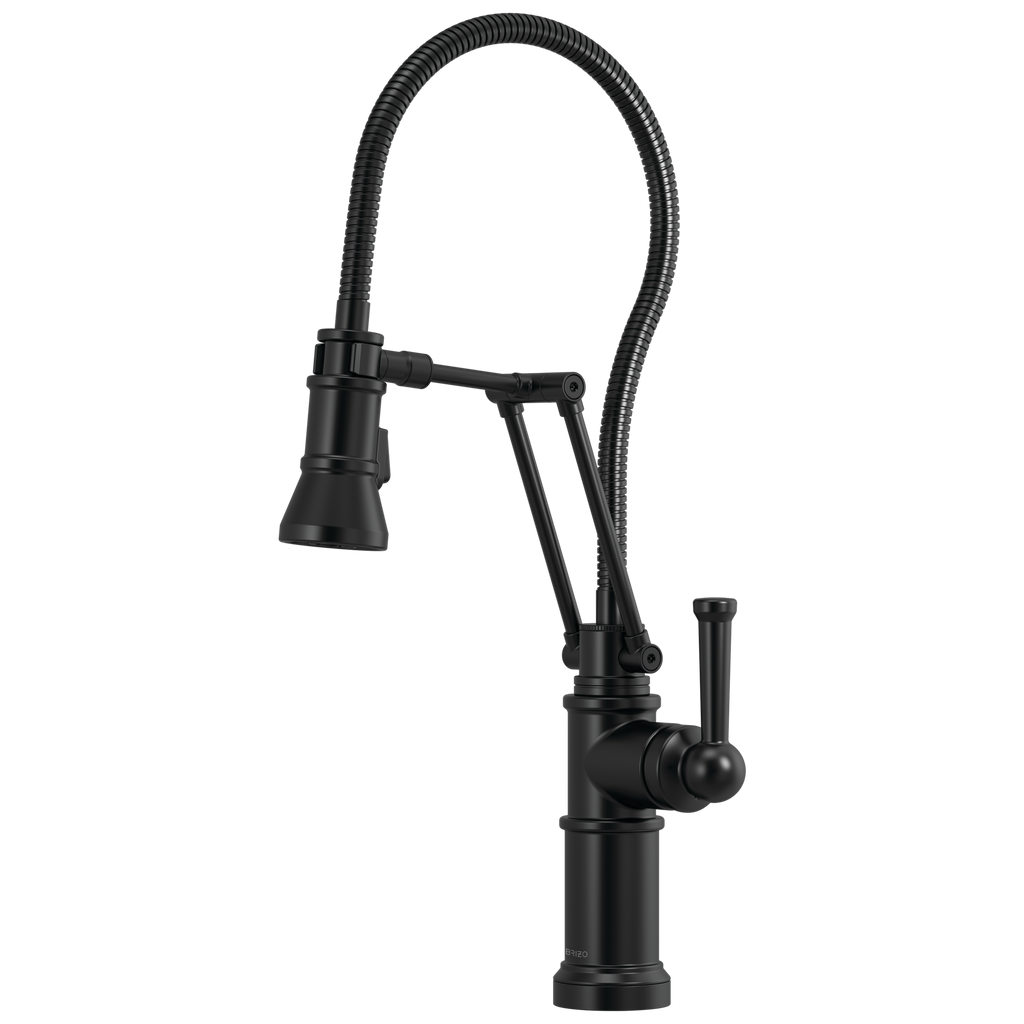 Brizo Artesso Mezcladora Articulante con Manguera Integrada — Negro Mate
