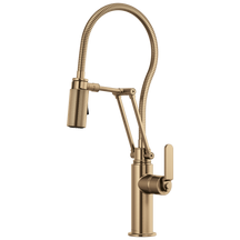 Brizo Litze Mezcladora Articulante con Manguera Integrada (63144LF) — Oro Luxe