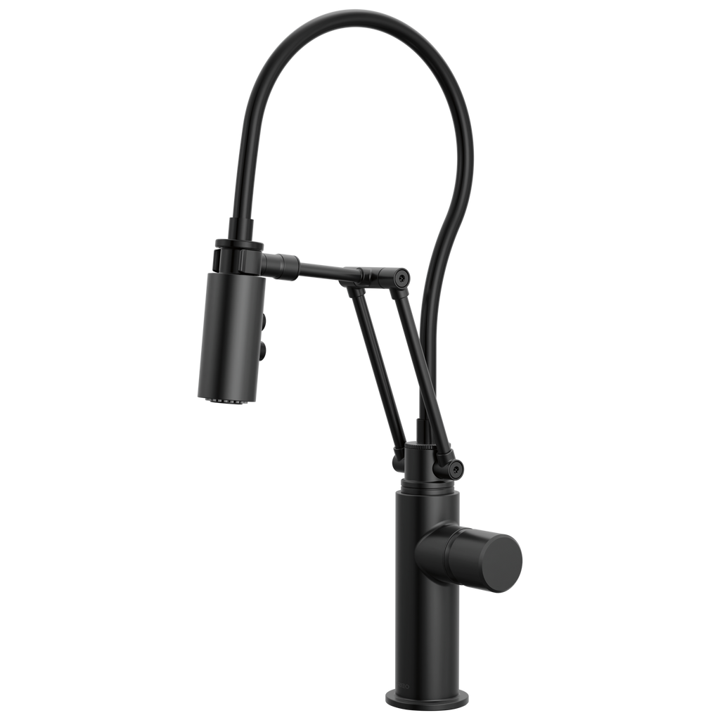 Brizo Odin Mezcladora Articulante — Negro Mate — Perilla Metálica