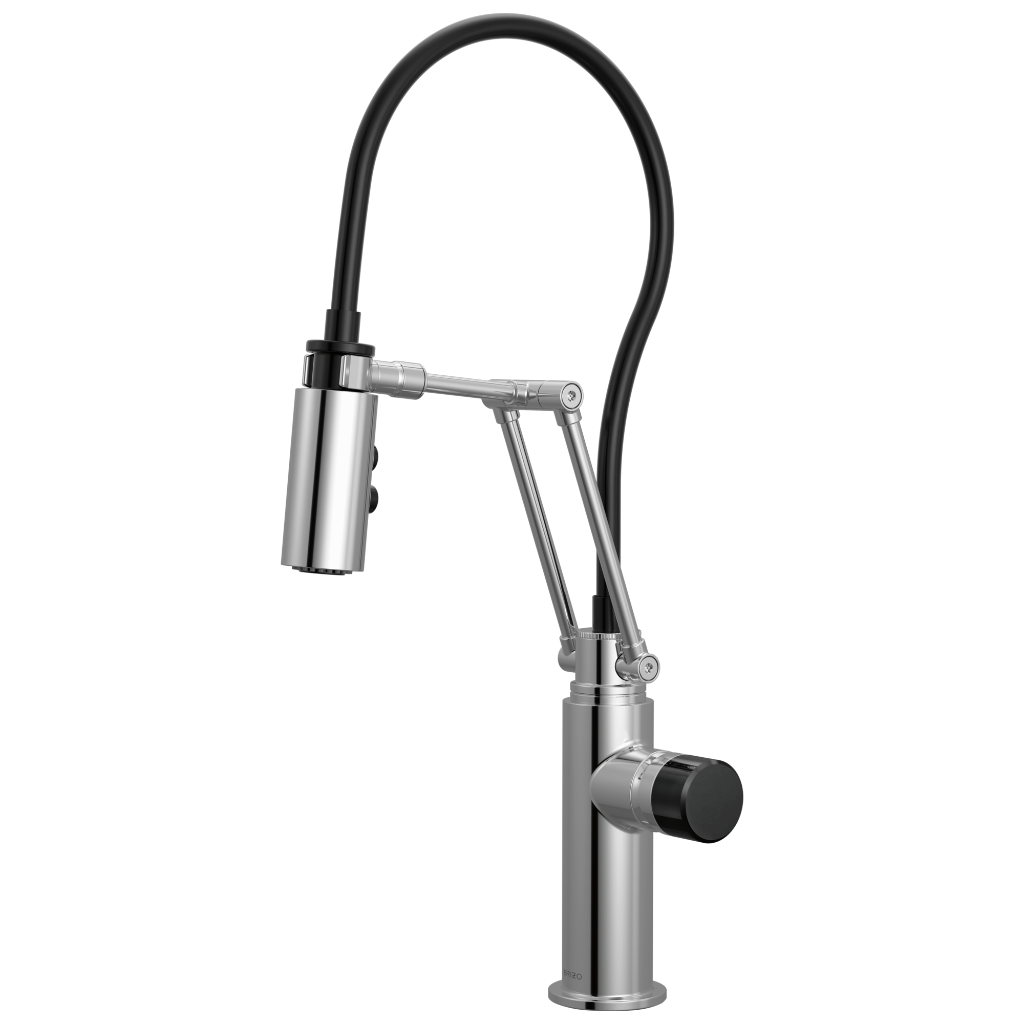Brizo Odin Mezcladora Articulante — Cromo — Perilla con Cristal Negro