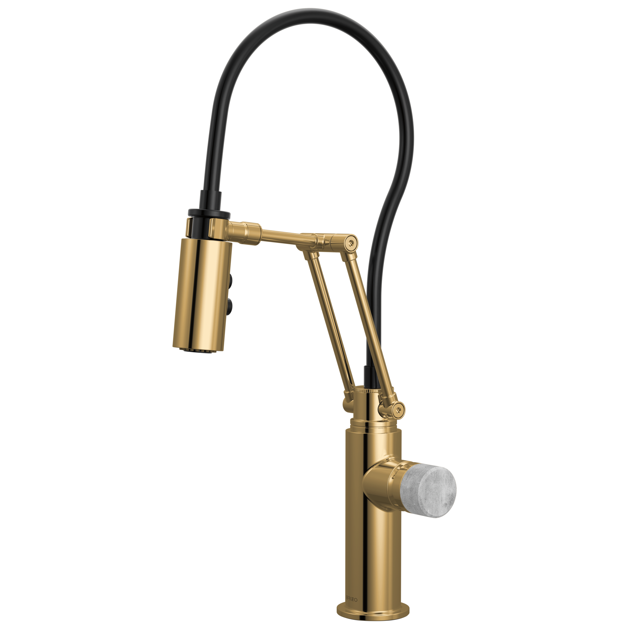 Brizo Odin Mezcladora Articulante — Oro Pulido — Perilla de Concreto