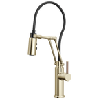 Brizo Odin Mezcladora Articulante — Níquel Pulido — Manija de Madera