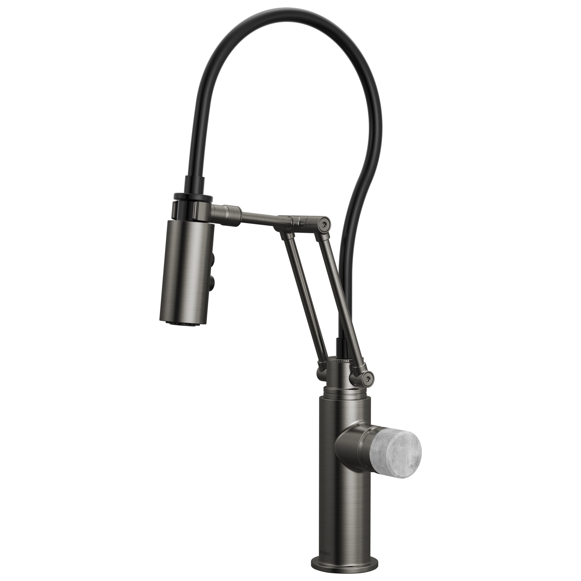 Brizo Odin Mezcladora Articulante — Acero Luxe — Perilla de Concreto