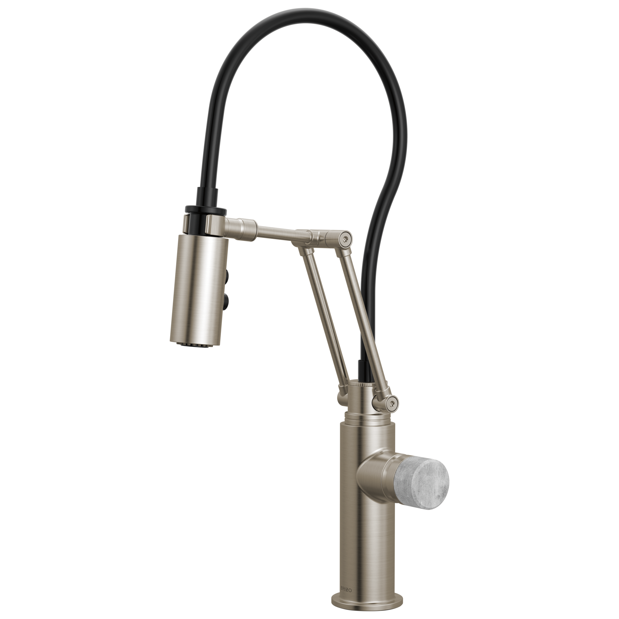 Brizo Odin Mezcladora Articulante — Acero Inoxidable — Perilla de Concreto