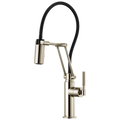 Brizo Litze Mezcladora Articulante — Manija Knurled — Níquel Pulido