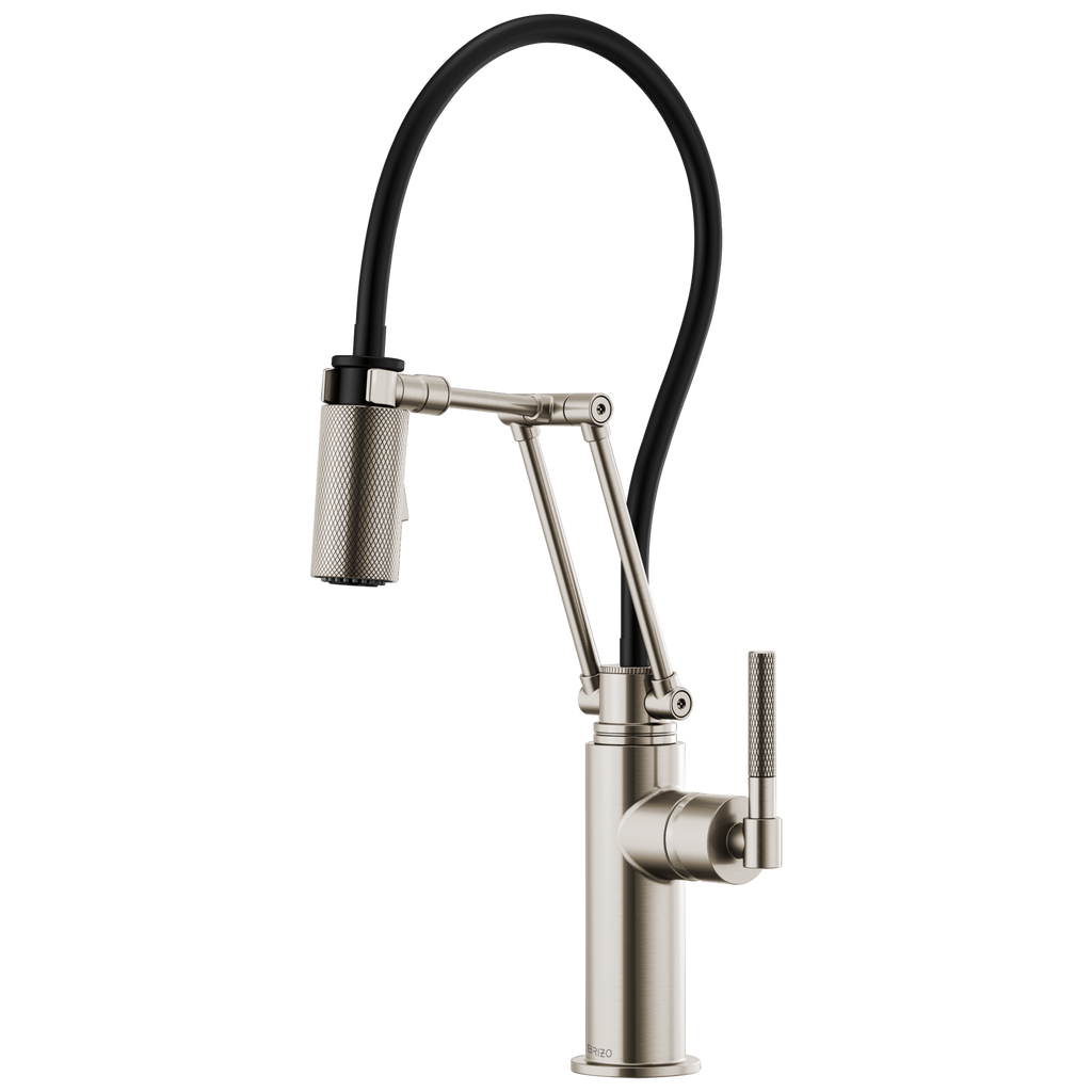 Brizo Litze Mezcladora Articulante — Manija Knurled — Acero Inoxidable