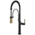 Brizo Litze Mezcladora Semi-Profesional — Manija Knurled — Negro Mate/Oro Luxe