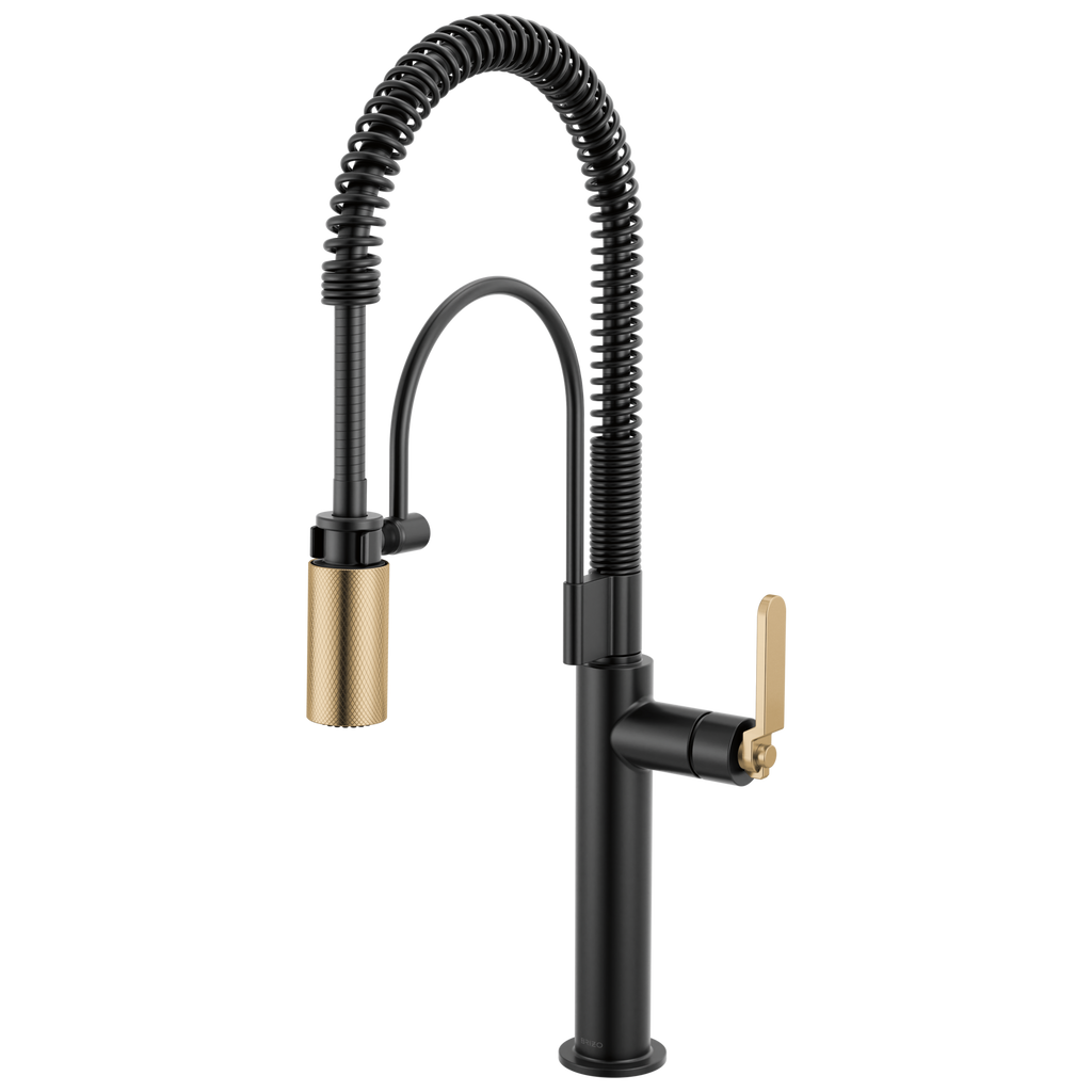 Brizo Litze Mezcladora Semi-Profesional — Manija Industrial — Negro Mate/Oro Luxe