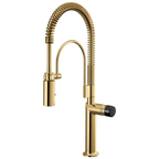 Brizo Odin Mezcladora Semi-Profesional — Oro Pulido — Perilla con Cristal Negro