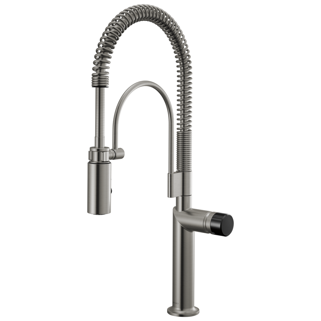 Brizo Odin Mezcladora Semi-Profesional — Acero Luxe — Perilla con Cristal Negro