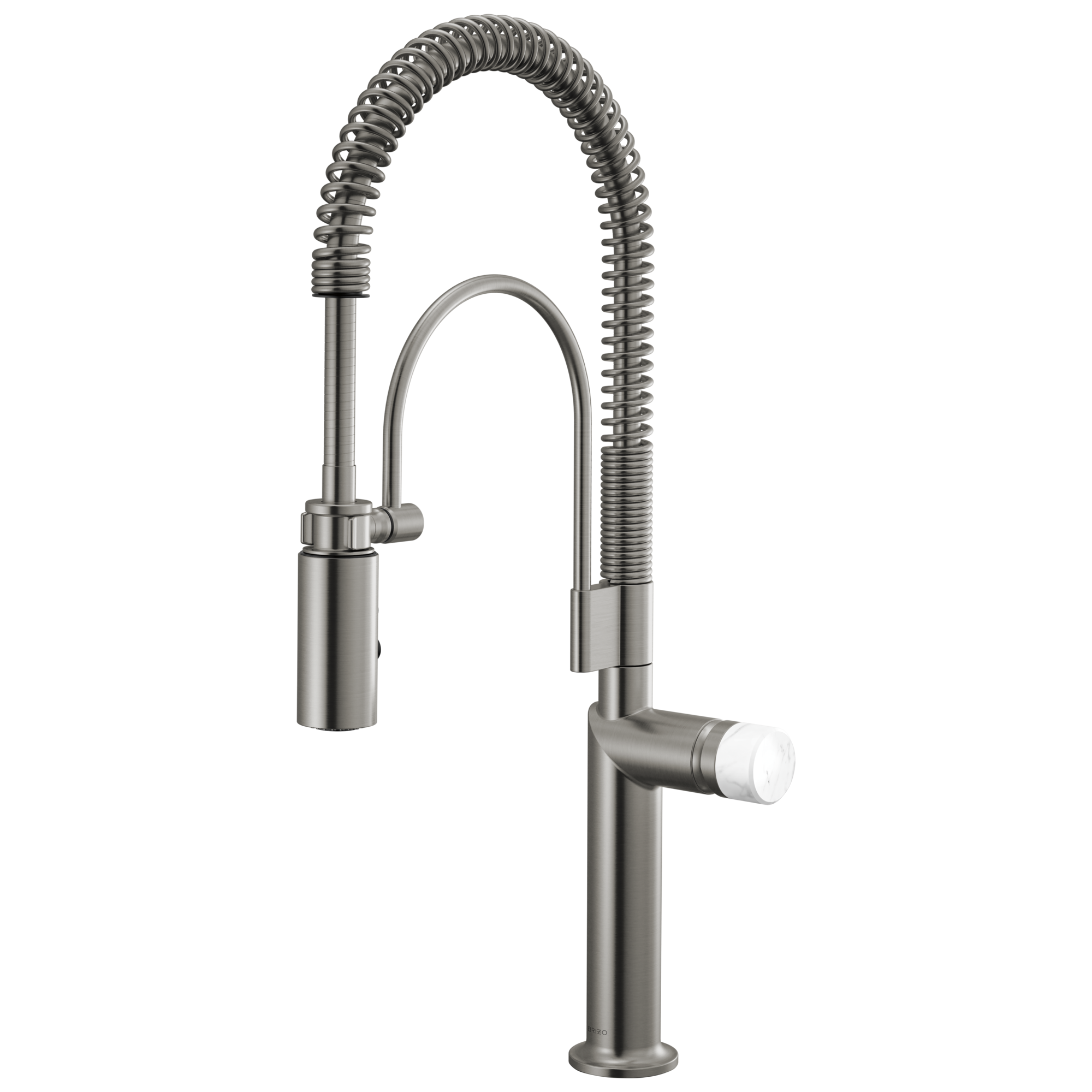 Brizo Odin Mezcladora Semi-Profesional — Acero Luxe — Perilla de Mármol Blanco