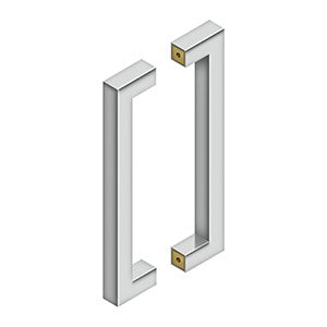 Deltana Jaladera Contemporánea de Acero Inoxidable Doble Cara 12" — Acero Inoxidable Pulido
