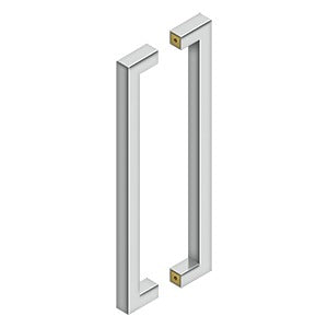 Deltana Jaladera Contemporánea de Acero Inoxidable Doble Cara 18" — Acero Inoxidable Pulido