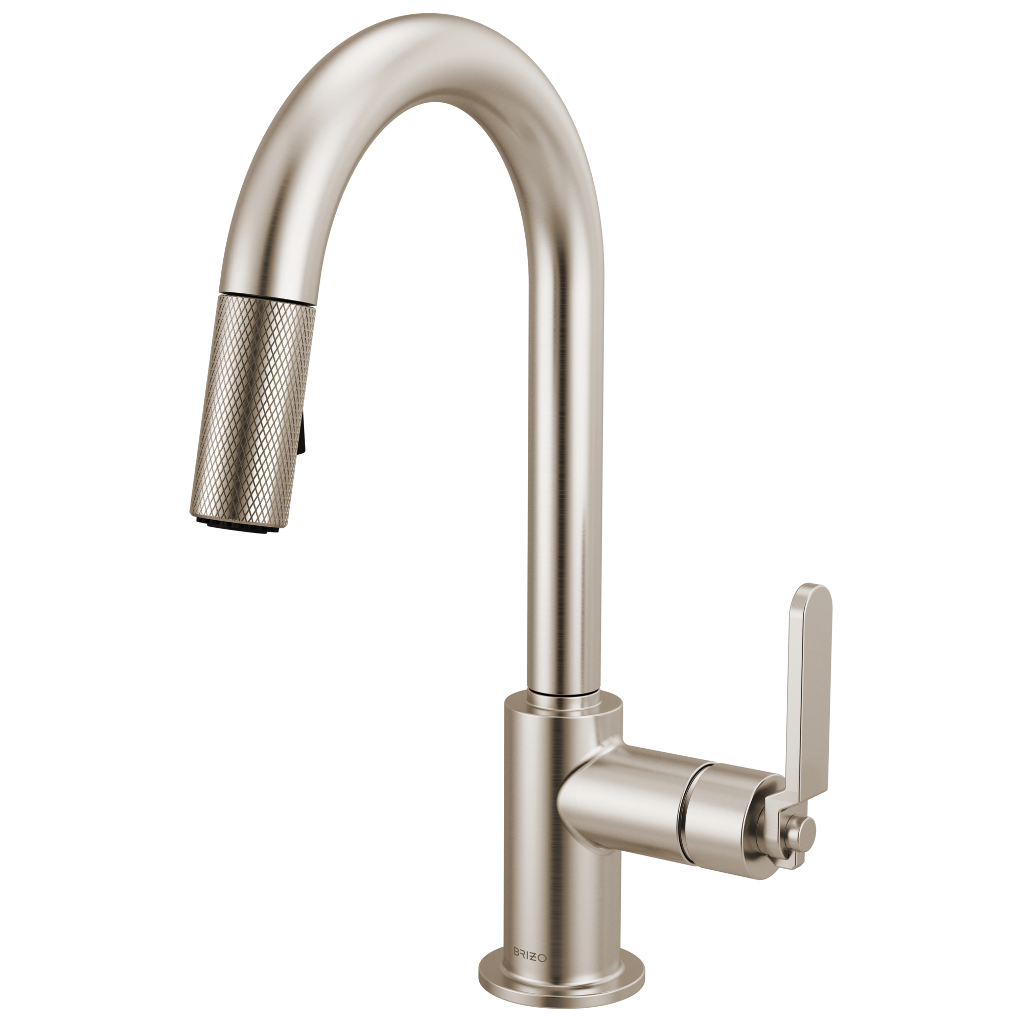 Brizo Litze Mezcladora Prep Extraíble — Surtidor en Arco, Manija Industrial — Acero Inoxidable