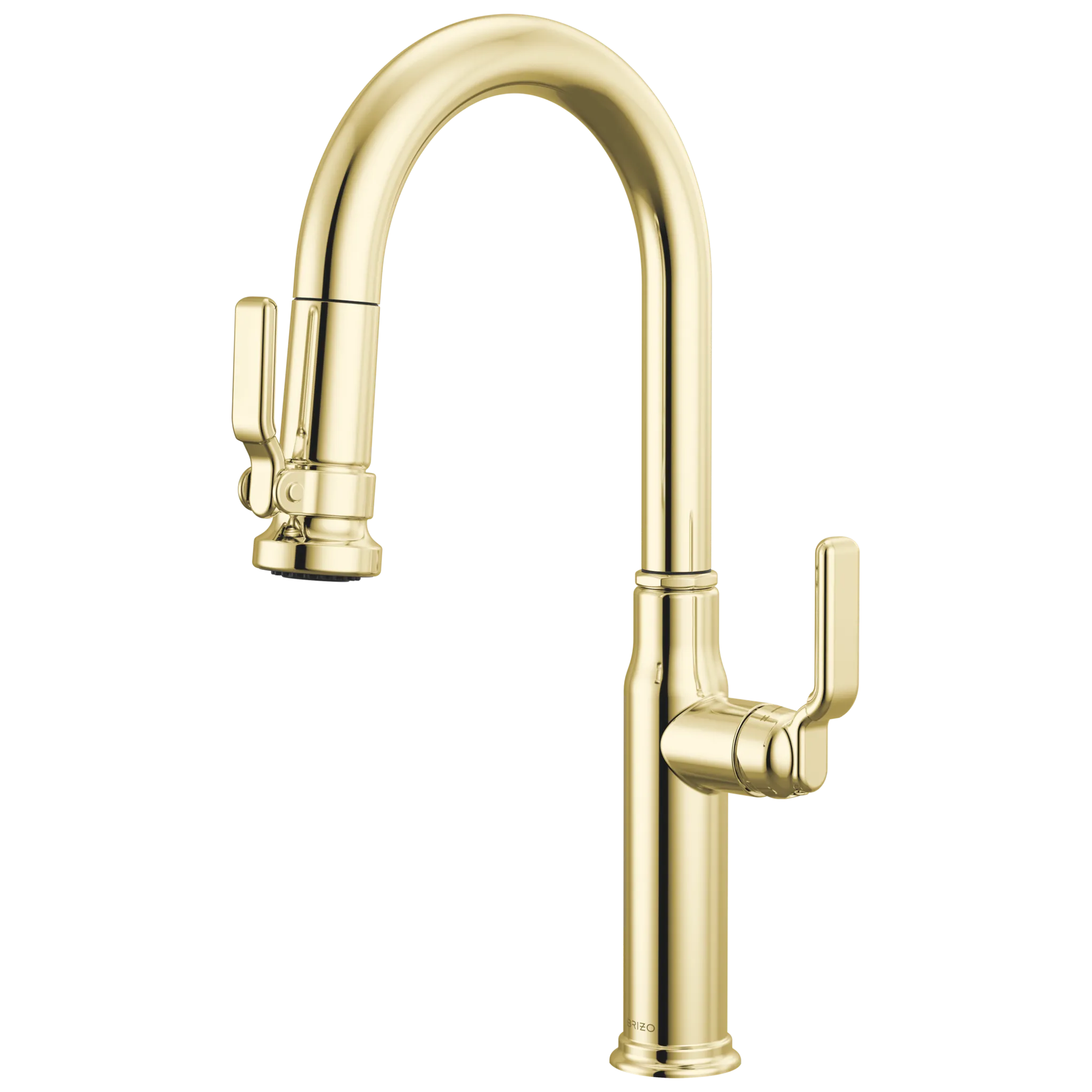Brizo Faircroft Mezcladora Prep Extraíble — Surtidor en Arco — Latón sin Laca — Manija Industrial